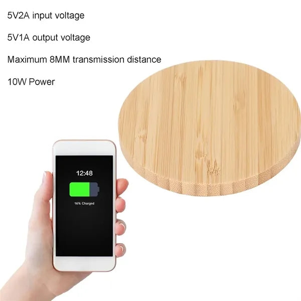 15W Bamboo Wooden Wireless Charger Pad