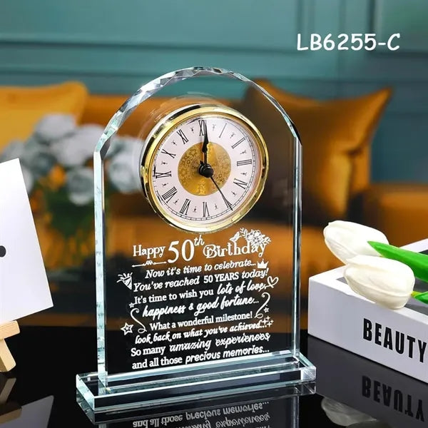 Quartz CRYSTAL CLOCK AWARD for Retirement Gifts