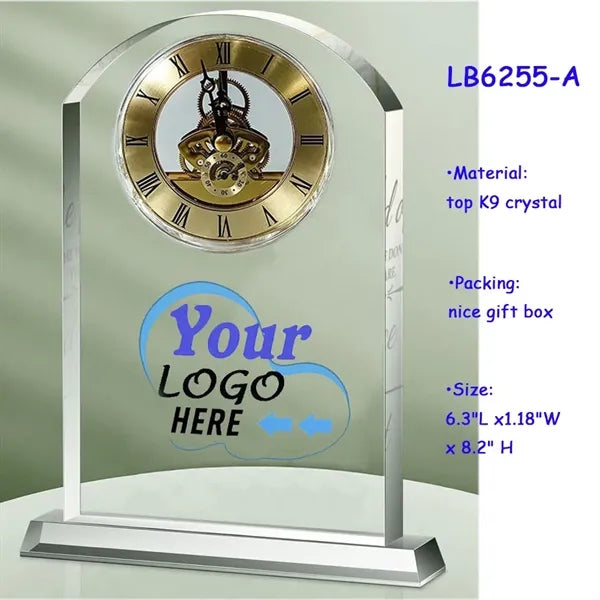 Quartz CRYSTAL CLOCK AWARD for Retirement Gifts