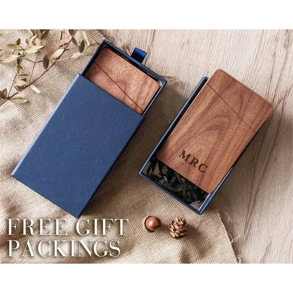 Portable Wooden Business Card Box