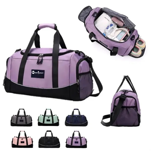 38L Waterproof Colorblocked Sports Duffel Bag Tri-pocket