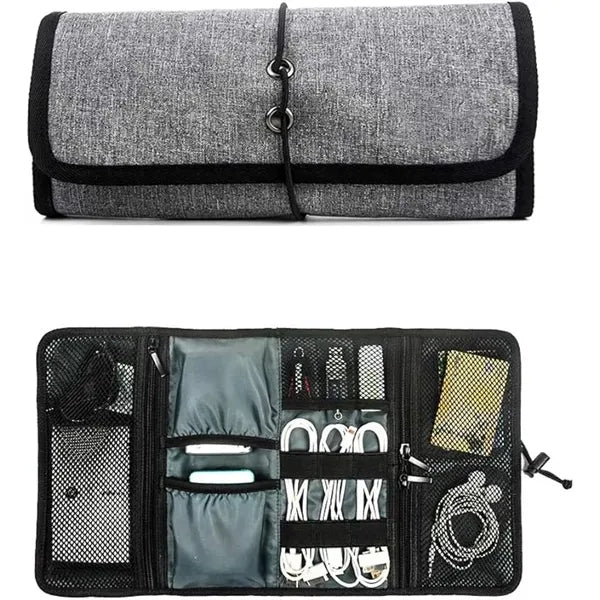 Portable Electronics Organizer Travel Cable Bag