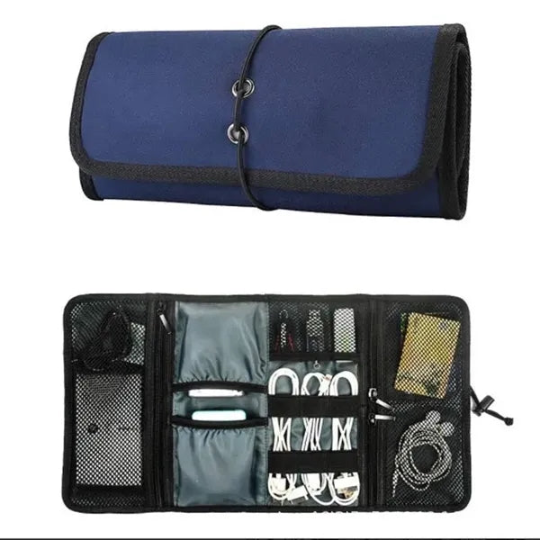 Portable Electronics Organizer Travel Cable Bag
