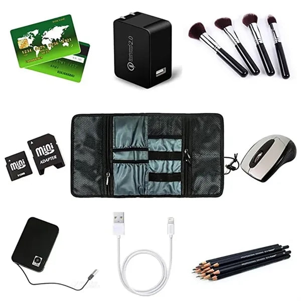 Portable Electronics Organizer Travel Cable Bag