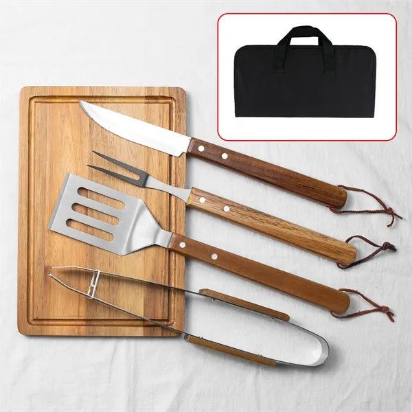 Portable Camping Cooking Utensil Kit BBQ Cutting Board Set