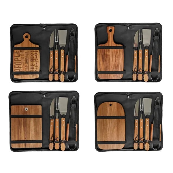 Portable Camping Cooking Utensil Kit BBQ Cutting Board Set