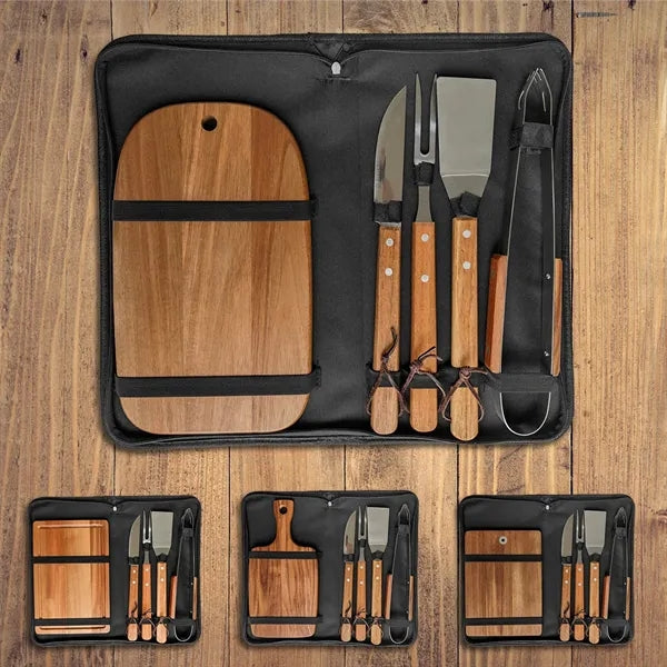 Portable Camping Cooking Utensil Kit BBQ Cutting Board Set