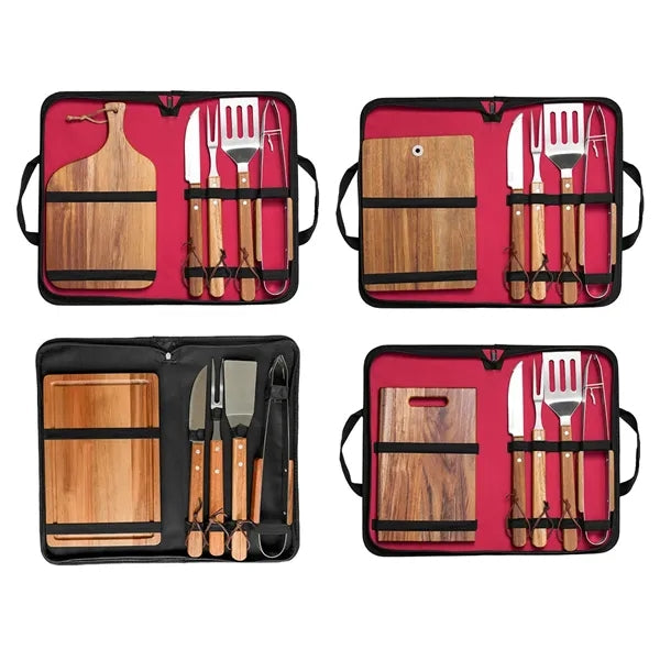 Portable Camping Cooking Utensil Kit BBQ Cutting Board Set