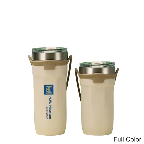 19/24 oz Stainless Steel Tumbler with Handle & Slider Lid
