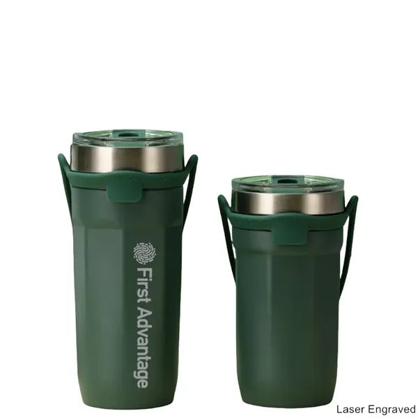19/24 oz Stainless Steel Tumbler with Handle & Slider Lid