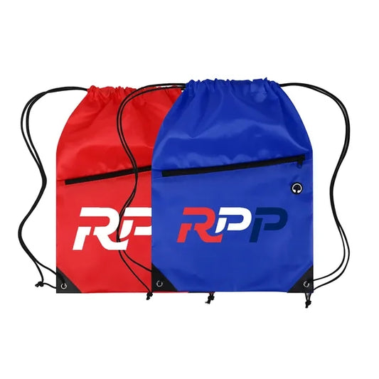 Drawstring Backpack with Front Zipper Pocket