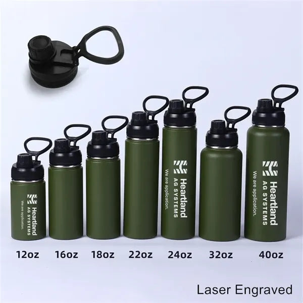 12/16/18/22/24/32/40 oz Wide Mouth Sports Loop Cap Bottle