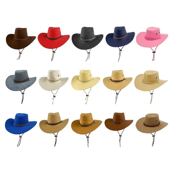 Vintage Suede-Look Western Cowboy Hat