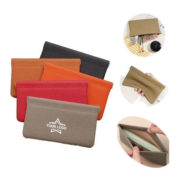 Portable PU Leather Wallet with Automatic Closure