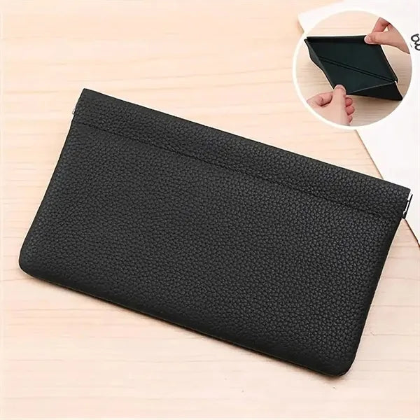 Portable PU Leather Wallet with Automatic Closure