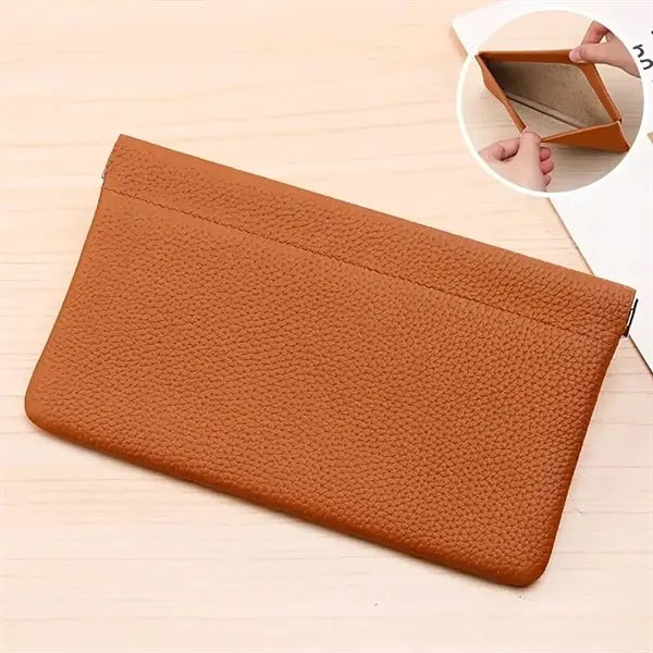 Portable PU Leather Wallet with Automatic Closure