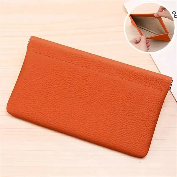 Portable PU Leather Wallet with Automatic Closure
