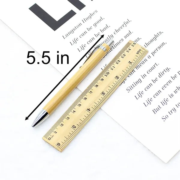 Eco Bamboo Ballpoint Pen With Natural Texture