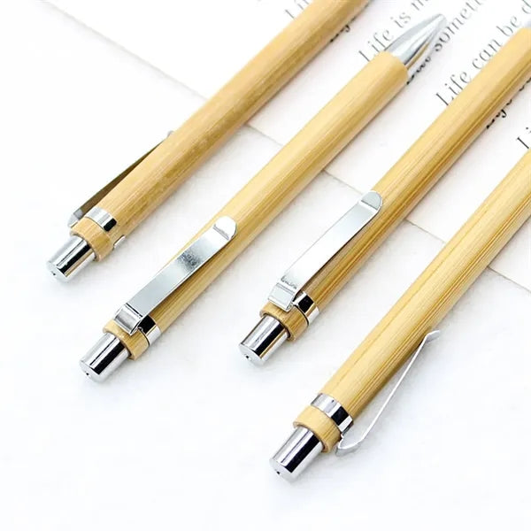 Eco Bamboo Ballpoint Pen With Natural Texture