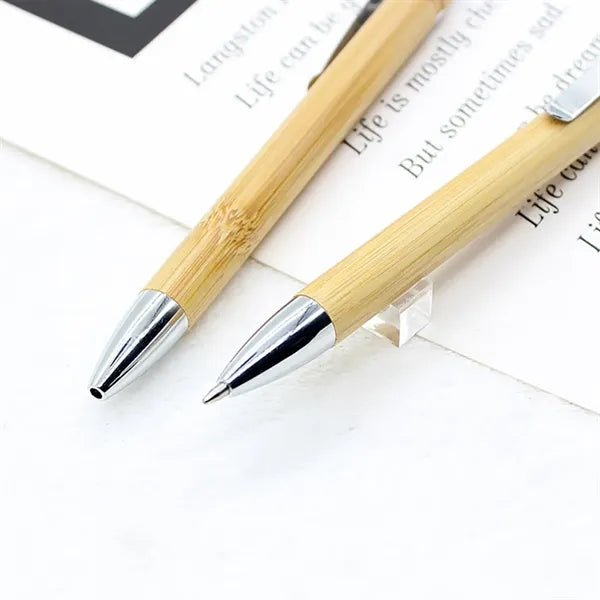 Eco Bamboo Ballpoint Pen With Natural Texture