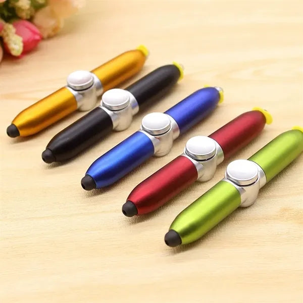 4-In-1 Spinner Stylus Ballpoint Pen With LED Light