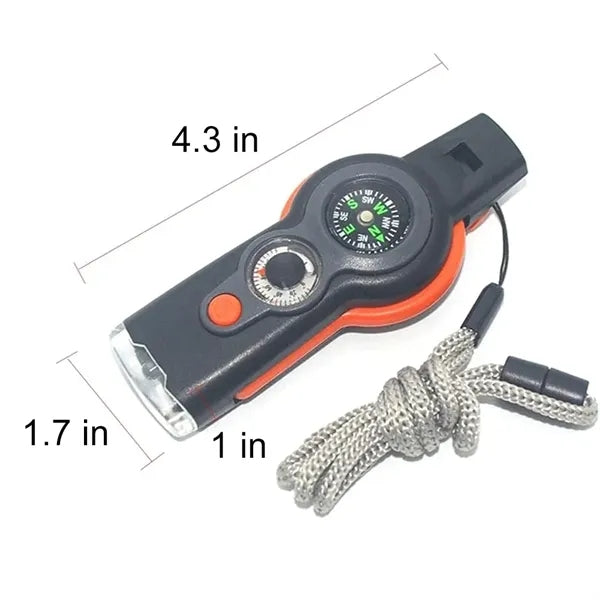 7-in-1 Survival Tool With Compass And LED Light