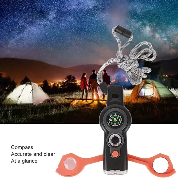 7-in-1 Survival Tool With Compass And LED Light