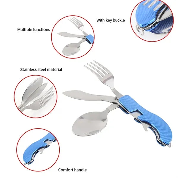 5-in-1 Stainless Steel Folding Cutlery