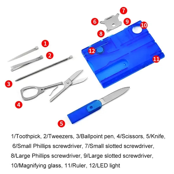 12-in-1 Stainless Steel Card Tool