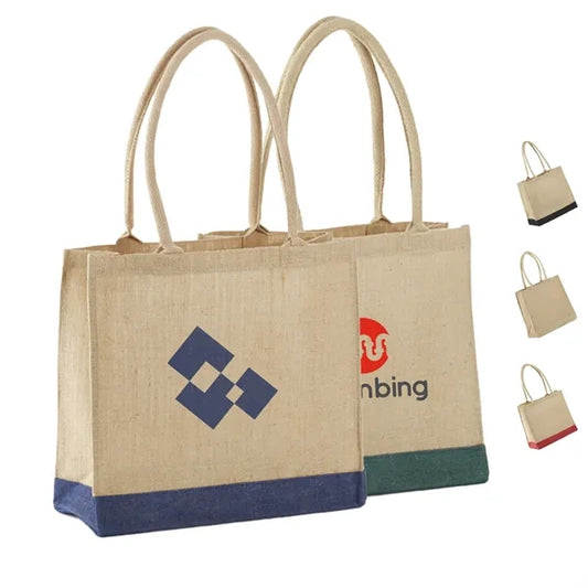 All Natural Jute Tote Bag with Rope Handles