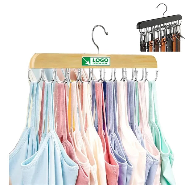 20 Hooks 360 Rotating Foldable Wood Hangers