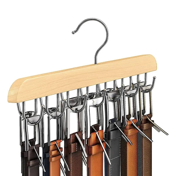 20 Hooks 360 Rotating Foldable Wood Hangers