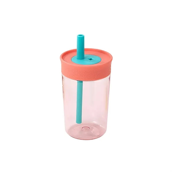 15OZ Plastic Tumbler with Spill Resistant Flexible Straw
