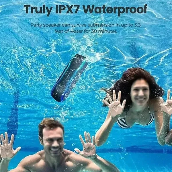 Powerful Waterproof Bluetooth Speaker with Color Lights