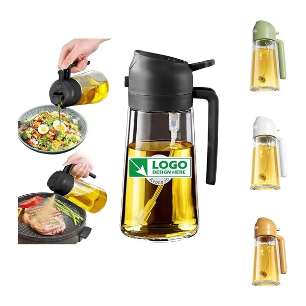 16oz/470ml Glass 2 in 1 Oil Dispenser Sprayer