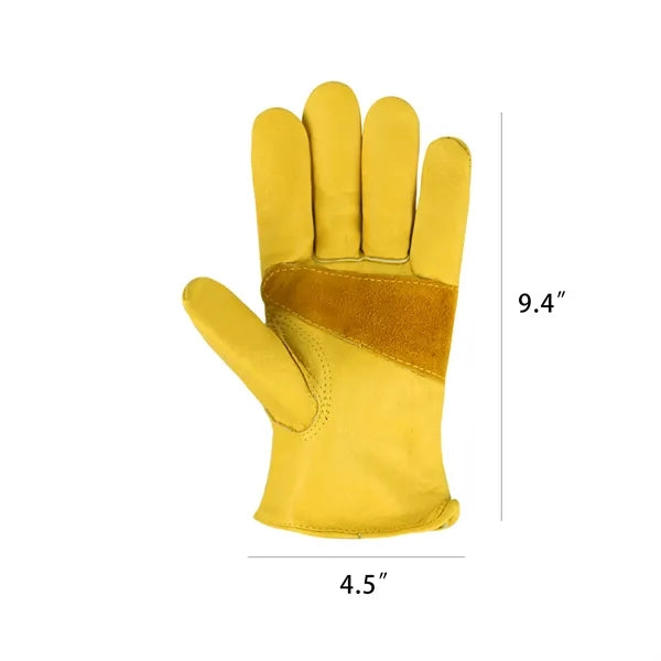 Yellow Cowhide Leather Work Gloves