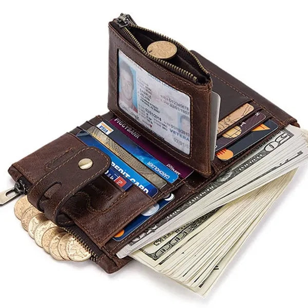 Large Capacity Genuine Leather Wallets with Pocket