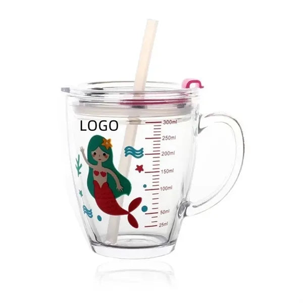 10 Oz Tumbler Milk Cup with Lid & Silicone Straw Handle
