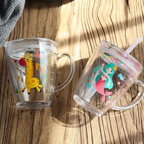 10 Oz Tumbler Milk Cup with Lid & Silicone Straw Handle