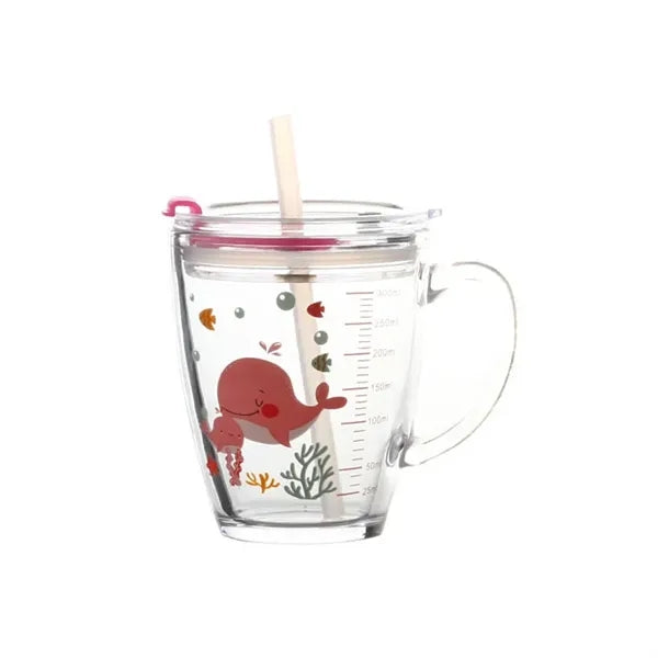 10 Oz Tumbler Milk Cup with Lid & Silicone Straw Handle