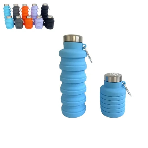 Silicone Collapsible Water Bottle with Carabiner