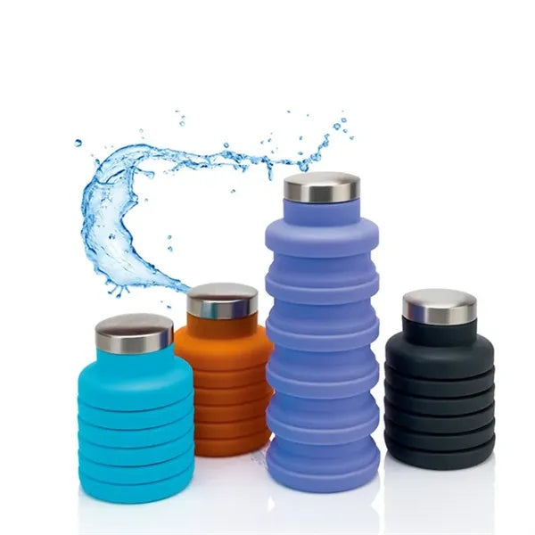 Silicone Collapsible Water Bottle with Carabiner