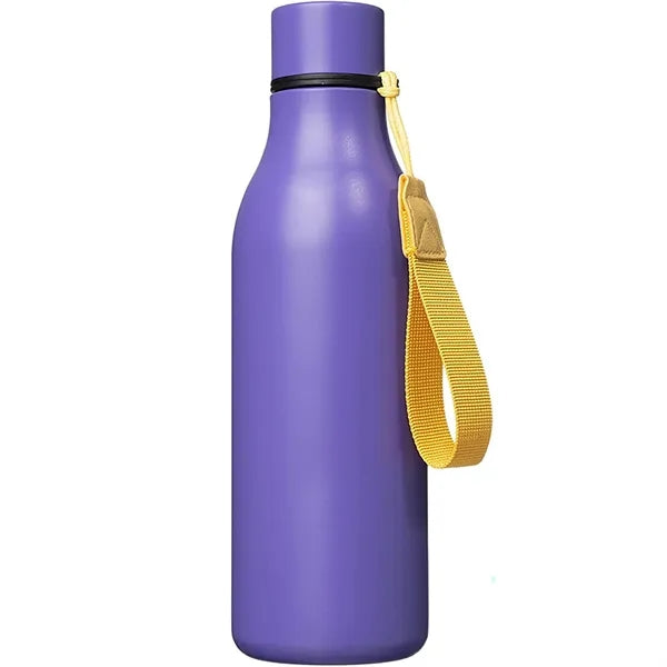 18 oz Stainless Steel Metal Water Bottle with Strap