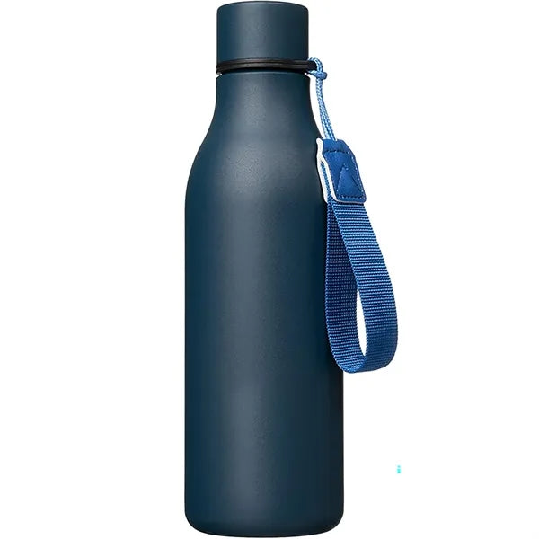 18 oz Stainless Steel Metal Water Bottle with Strap