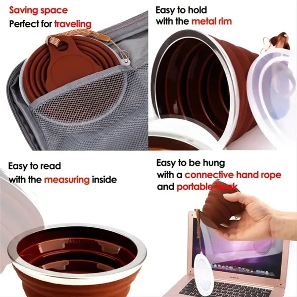 Portable Collapsible Silicone Travel Mug 9oz