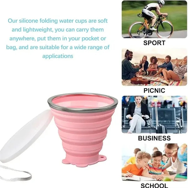 Portable Collapsible Silicone Travel Mug 9oz