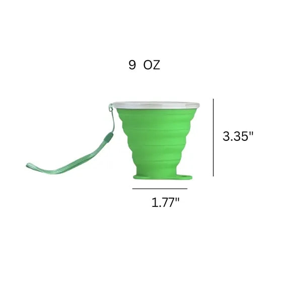 Portable Collapsible Silicone Travel Mug 9oz
