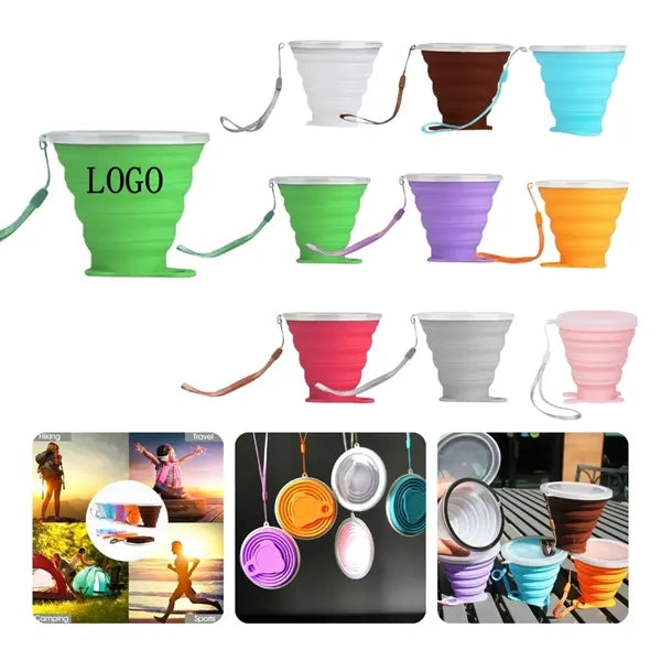 Portable Collapsible Silicone Travel Mug 9oz