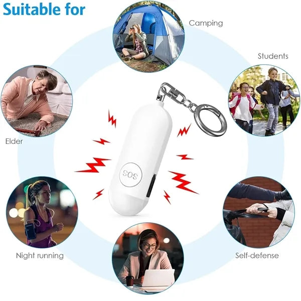 Personal Safety Alarm Keychain with LED Light