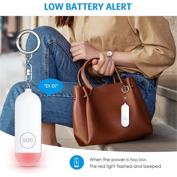 Personal Safety Alarm Keychain with LED Light